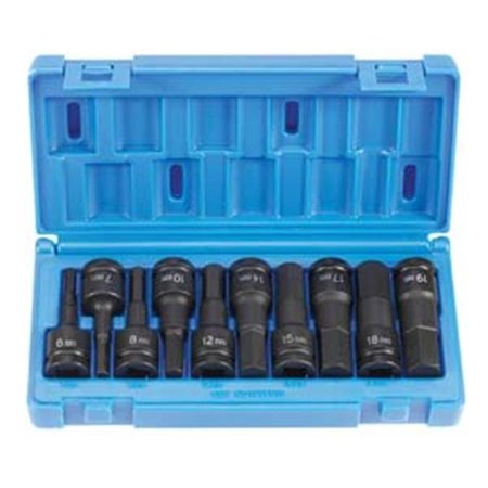 Grey Pneumatic Grey Pneumatic GY1498MH 1/2" Drive 10 Pieces Metric Hex Driver Set GY1498MH